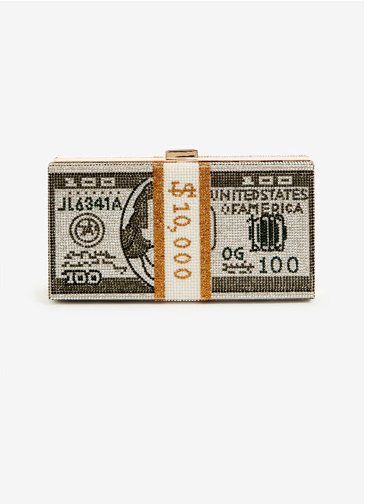 Crystal Money Bag Clutch (rectangle)